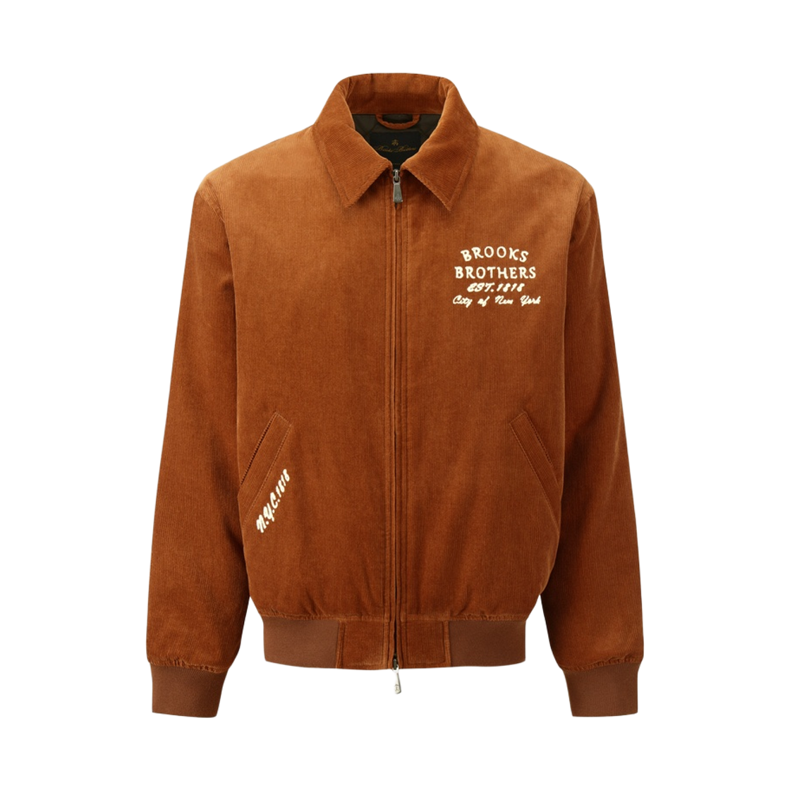 BBOPMBG305-ZOR BrooksBrothers Corduroy Varsity Jacket Orange