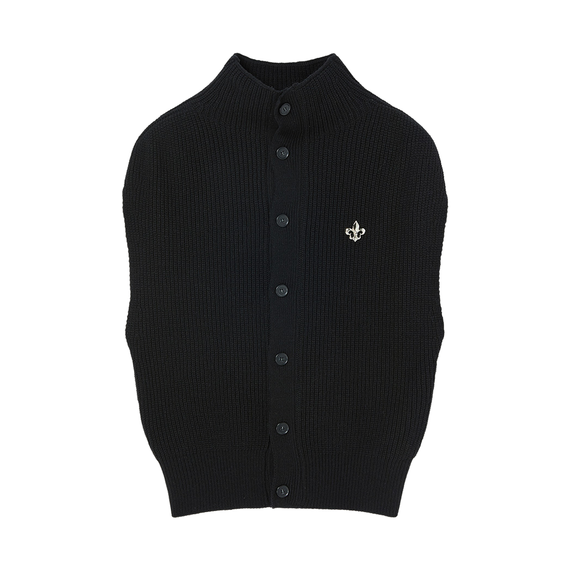 엔 아카이브 스카우트 펜던트 하이넥 니트 베스트 블랙(N ARCHIVE Scout Pendant High-Neck Knit Vest Black)