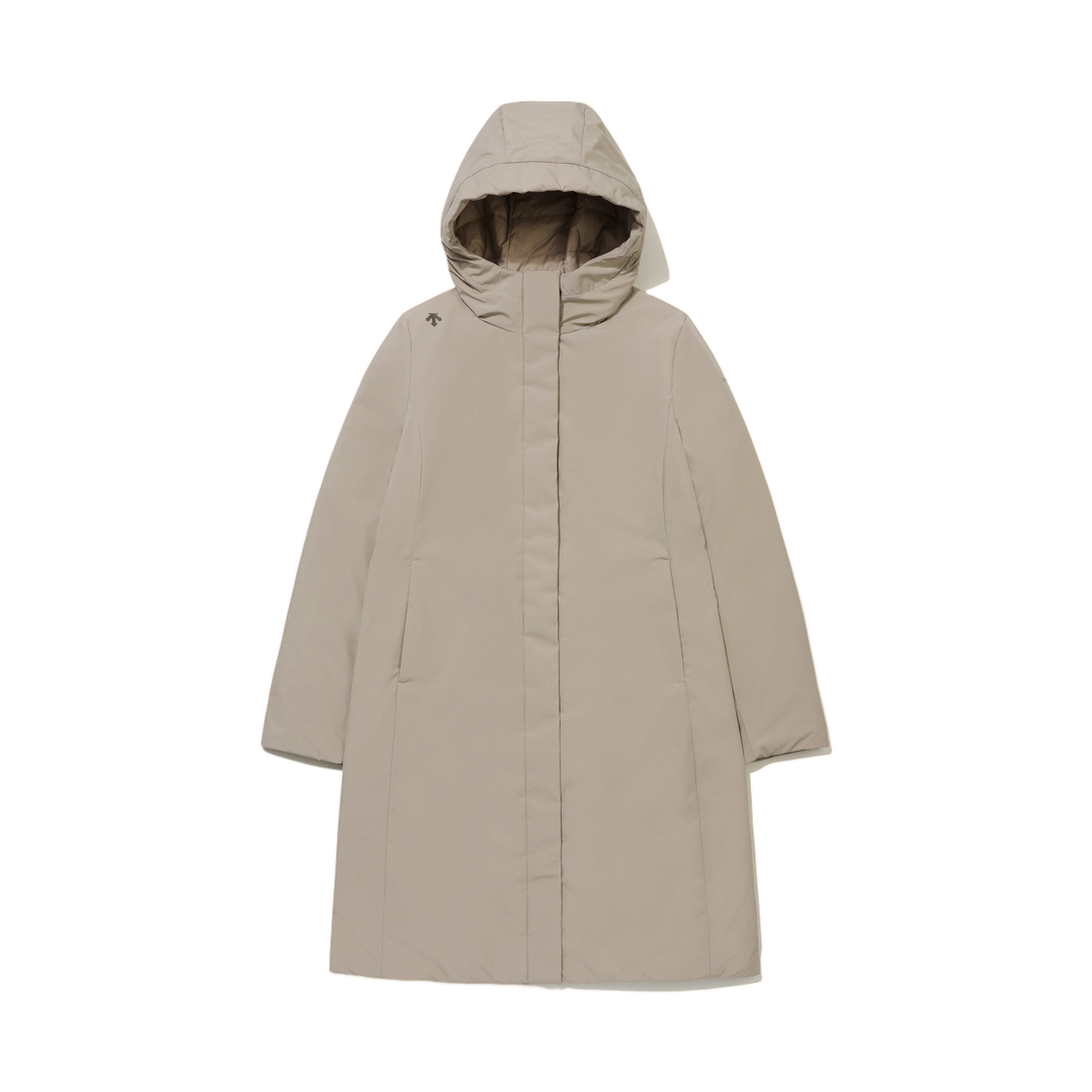 (W) 데상트 롱 신슐레이트 트렌치 패딩 코트 베이지((W) Descente Long Thinsulate Trench Padded Coat Beige)