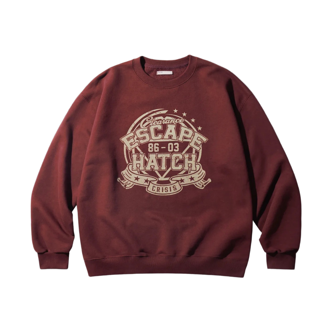 ISMT6908_burgundy_29 EZKATON Crisis Hatch Sweatshirts Burgundy ISMT6908