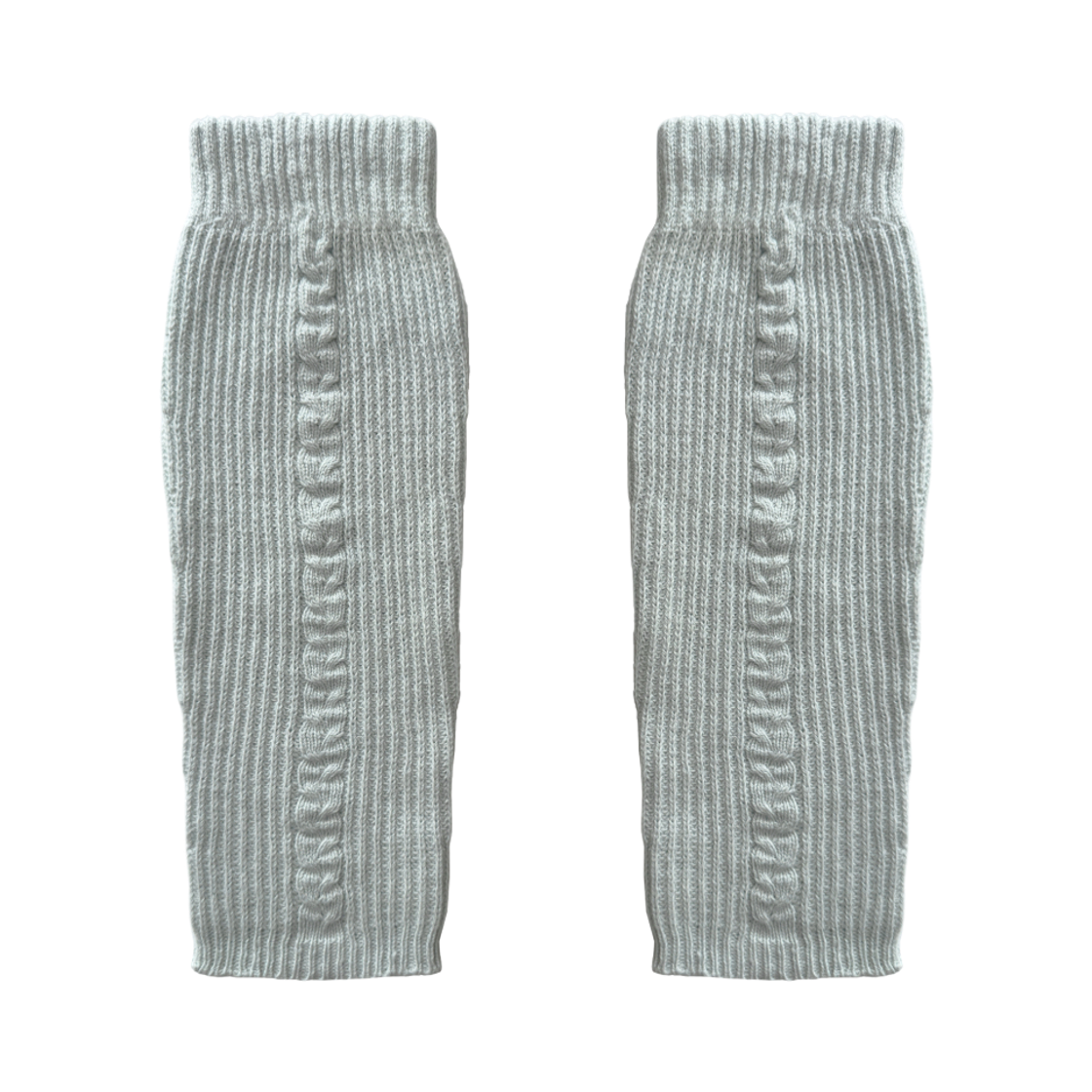 26AWMAAC04MB Juukiff Cable Leg Warmer In Mixed Wool Pale Mint Blue