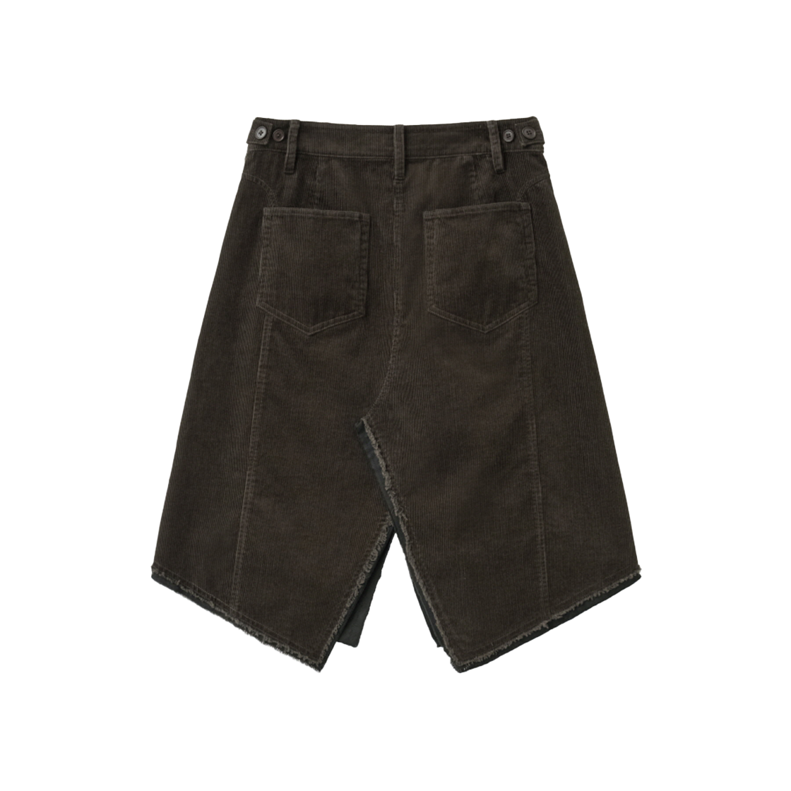인사일런스우먼 컷오프 코듀로이 스커트 브라운(INSILENCE WOMEN Cut-Off Corduroy Skirt BROWN) - 2