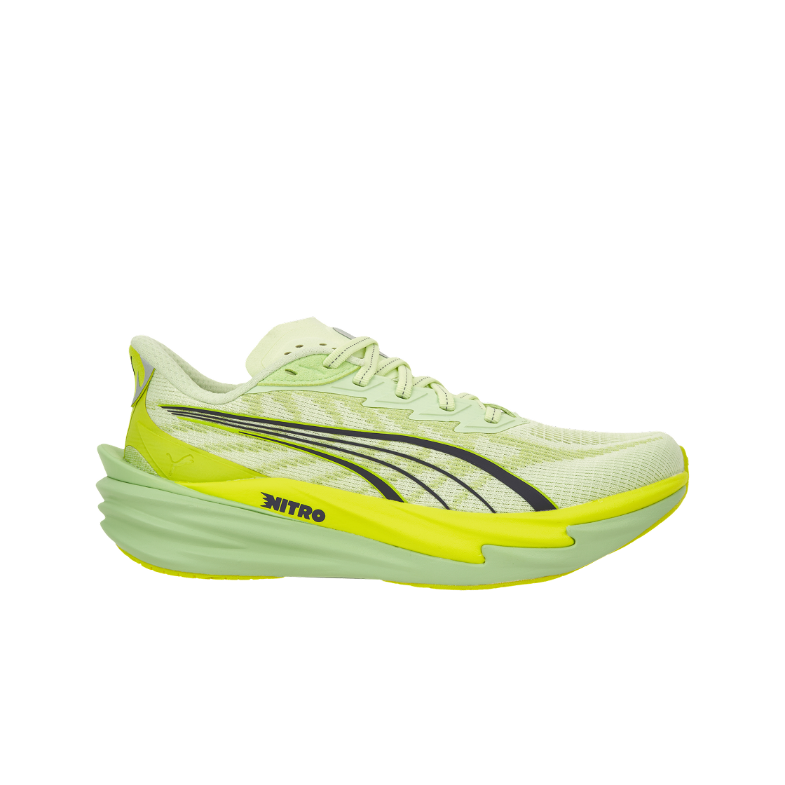 푸마 디비에이트 나이트로 4 와이드 애플 스프리츠 럭스 라임(Puma Deviate Nitro 4 Wide Apple Spritz Lux Lime)