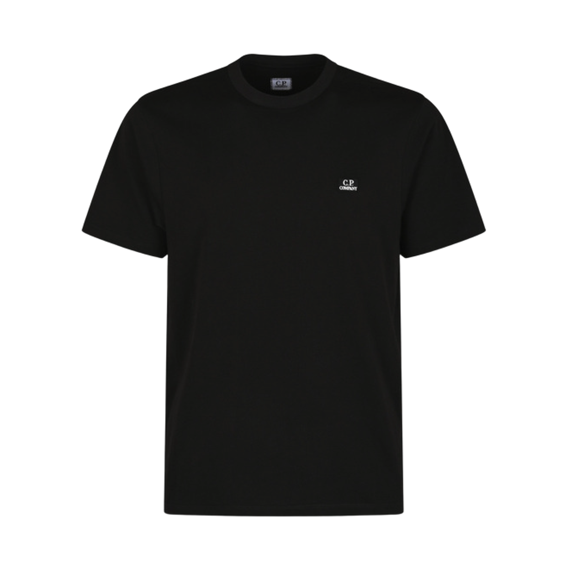 RCCMTS726A005100W999 C.P. Company 30/1 Jersey Short Sleeve Logo Patch T-Shirt Black