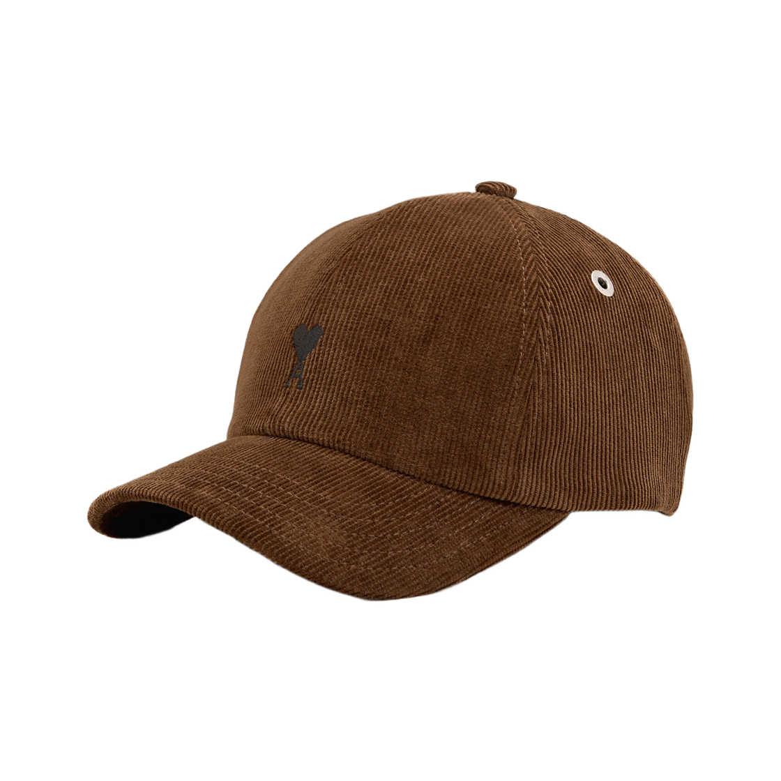 UCP265-CO0089-2221 AMI de Coeur Cotton Gabardine Embroidery Cap Chocolate Black