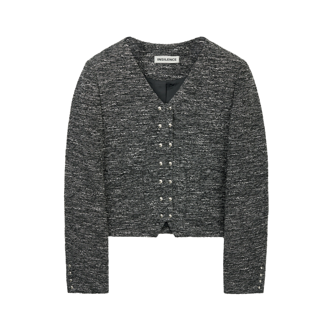 IW2F2JK15ML INSILENCE WOMEN Snap Detail Tweed Jacket MULTI