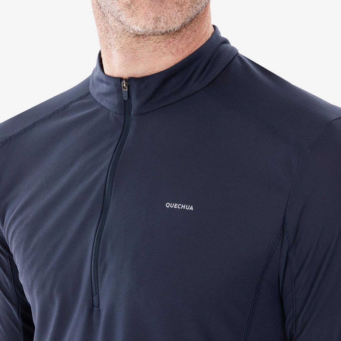 데카트론 남성 하프집 등산 긴팔 베이스 레이어 MH500 아스팔트 블루(Decathlon Men's Half-Zip Long-Sleeve Hiking Base Layer MH500 Asphalt Blue) - 5