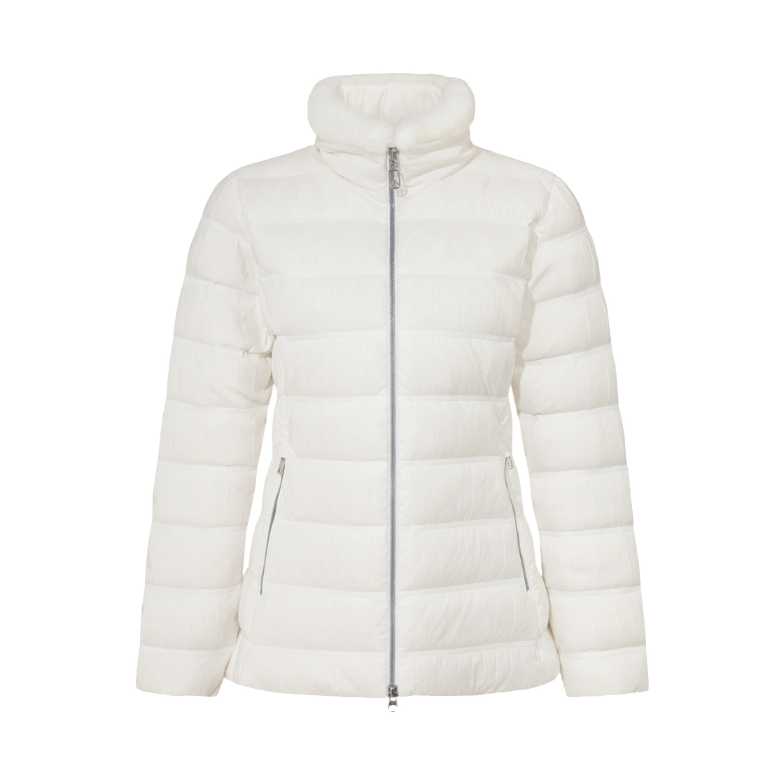 (W) 데상트 중경량 스탠드넥 다운 자켓 화이트((W) Descente Medium Lightweight Stand Neck Down Jacket White)
