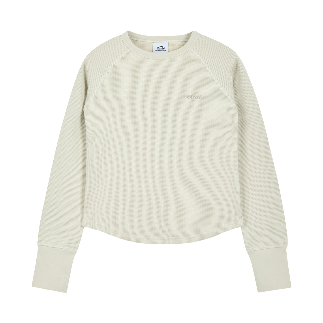 이미스 와플 래글런 롱슬리브 티셔츠 베이지(Emis Waffle Raglan L/S T-Shirt Beige)