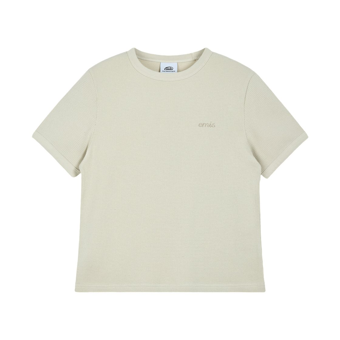- Emis Waffle T-Shirt Beige