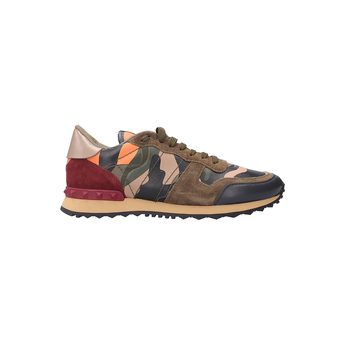 IT3BKOTMDGGE Valentino Garavani Camouflage Rockrunner Sneakers Khaki