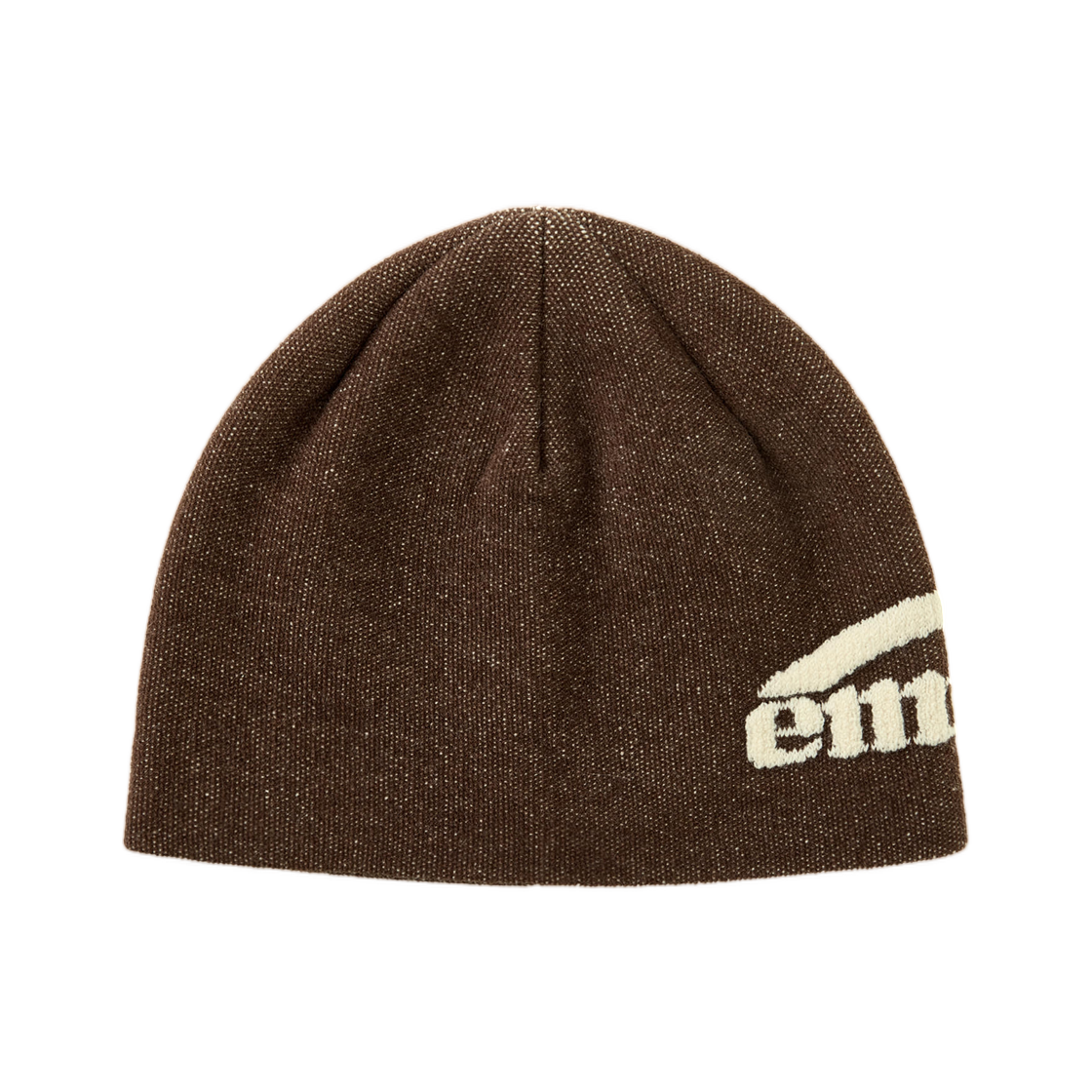 - Emis Boucle Jacquard Logo Beanie Brown