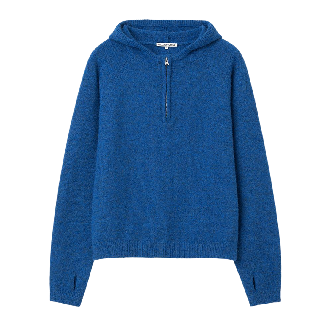 밀로 아카이브 페이즈 하프 집 니트 후디 코발트 블루(milloarchive Phase Half Zip Knit Hoodie Cobalt Blue)