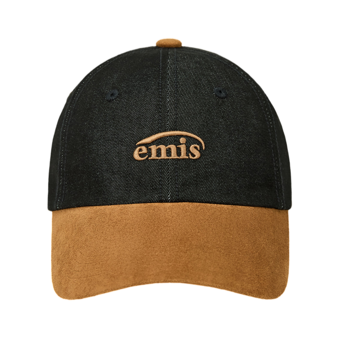 - Emis Small Logo Suede Brim Ball Cap Black