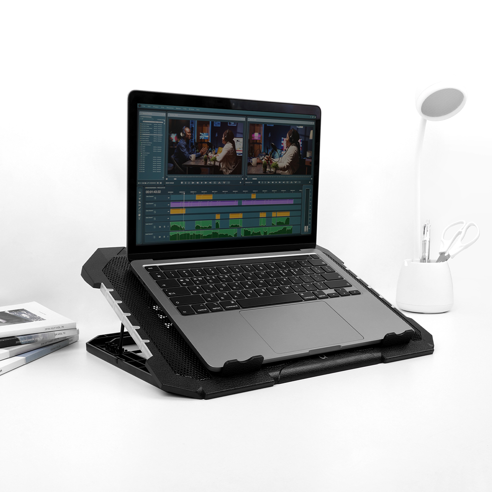 COX CCP20 듀얼 쿨링 LED 노트북 쿨러 거치대 (스마트폰 거치대 포함)(COX CCP20 Dual Fan LED Laptop Cooling Pad Stand (with Phone Holder)) - 2