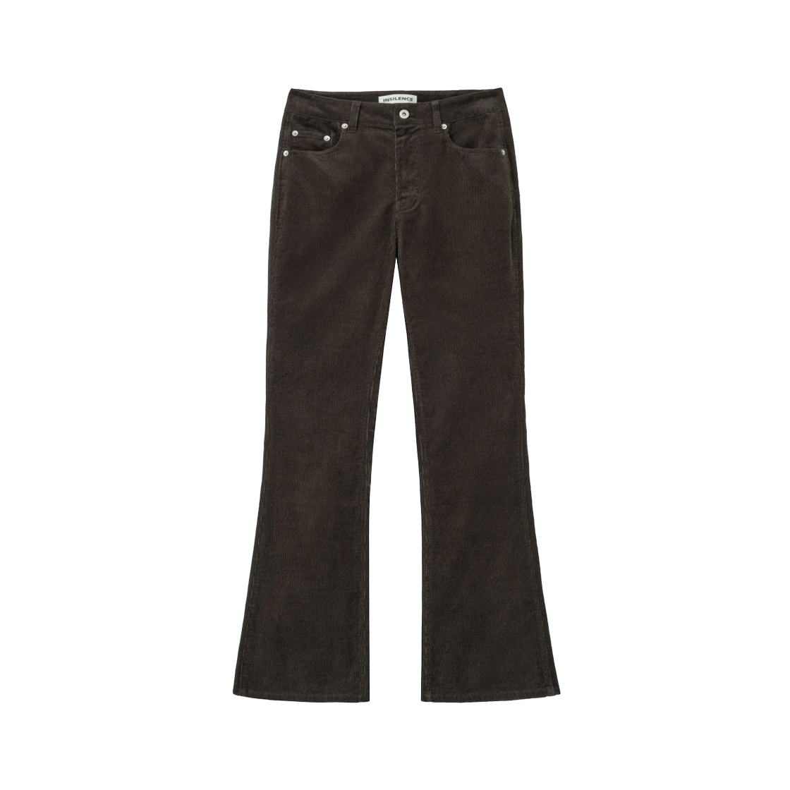 IW2F4PT01BR INSILENCE WOMEN Classic Corduroy Bootcut Pants BROWN