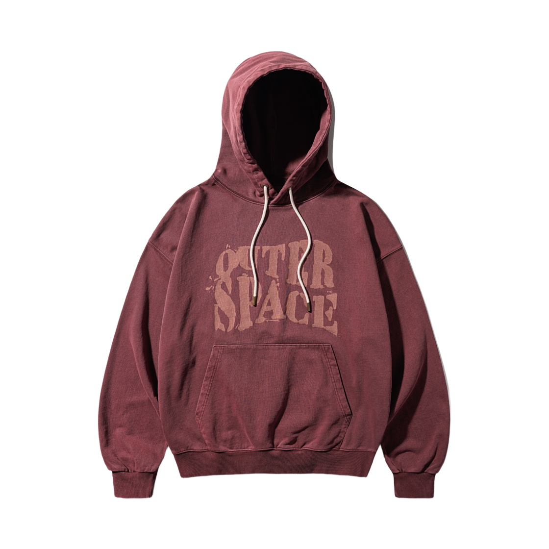 KHHD6921_burgundy_29 EZKATON Space Pigment Dyed Hoodie Burgundy KHHD6921