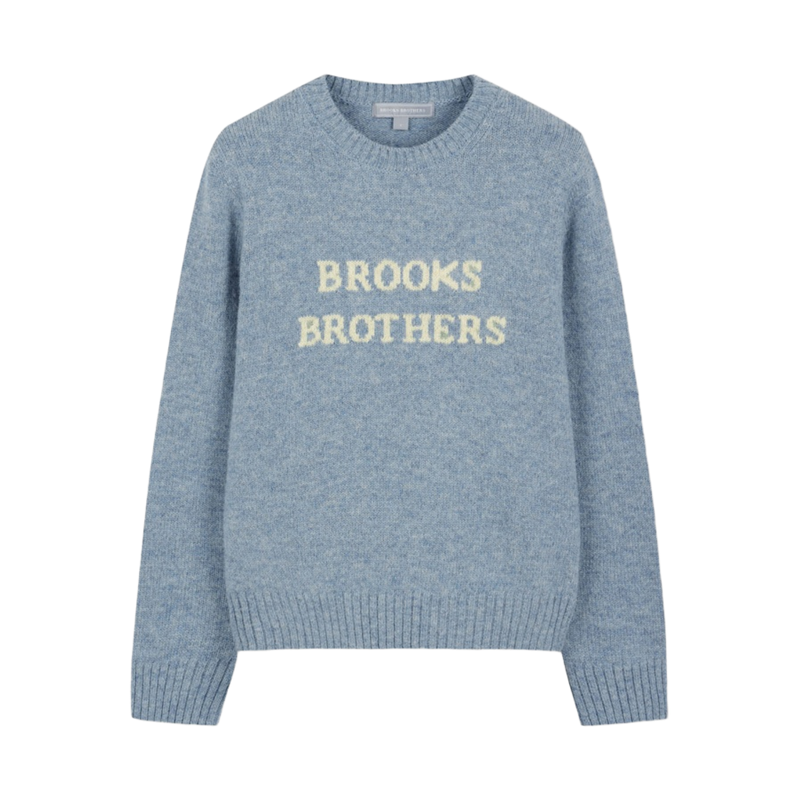 BBWRWBG407-LBL BrooksBrothers Women's Wool Lettering Sweater Light Blue