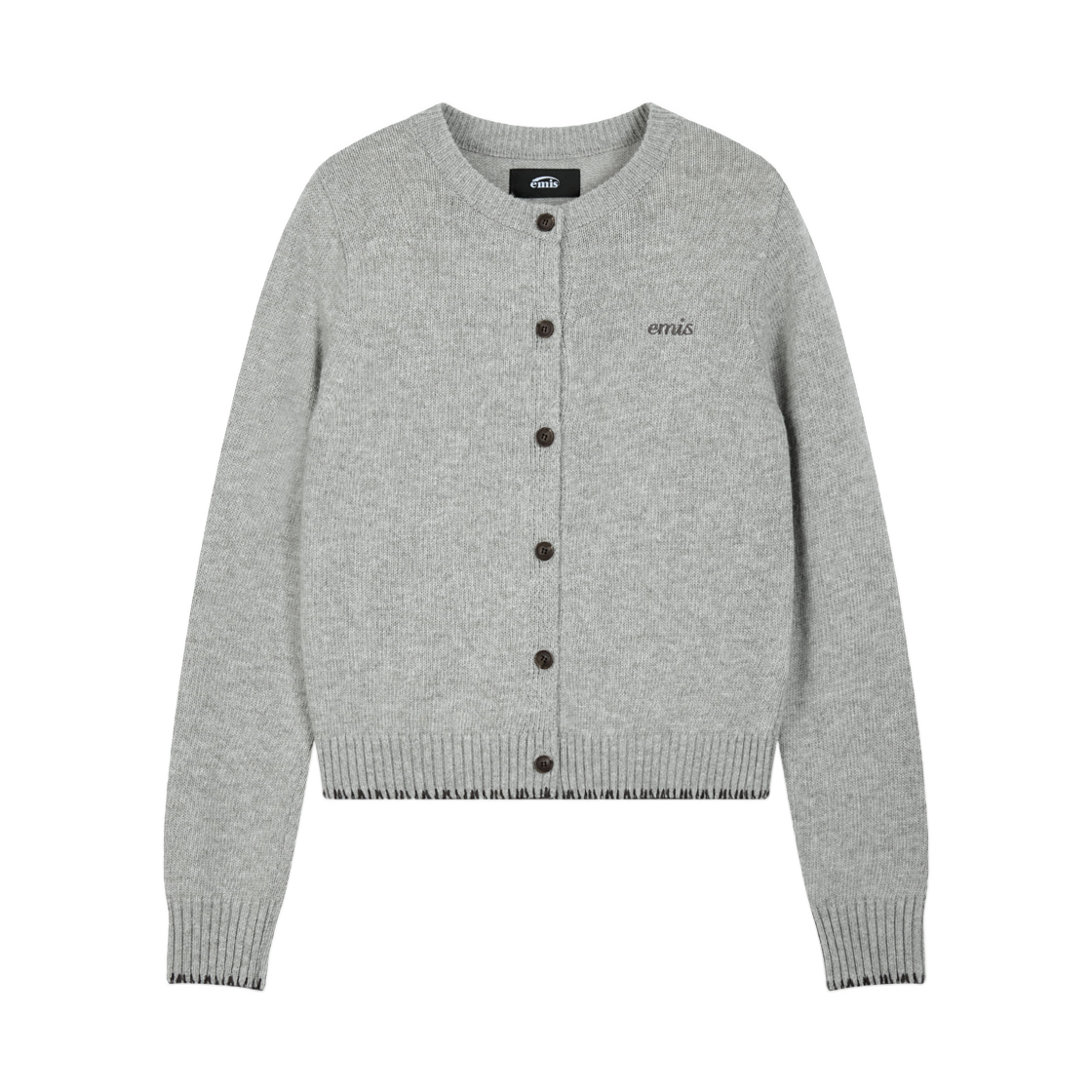 (W) 이미스 블랭킷 스티치 가디건 라이트 그레이((W) Emis Blanket Stitch Cardigan Light Gray)
