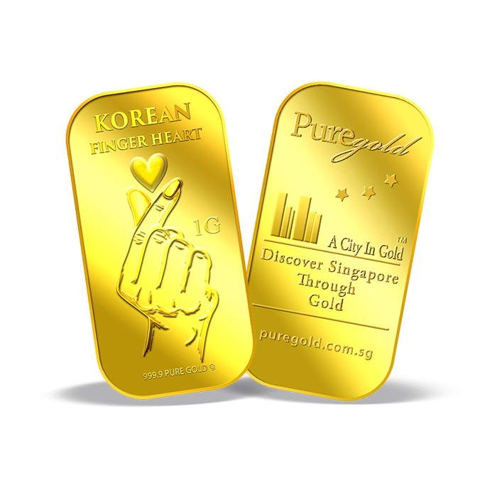 퓨어골드 24K 순금 싱가폴 프리미엄 골드바 1g 손하트(puregoldsg Finger Heart 1G Gold Bar) - 3