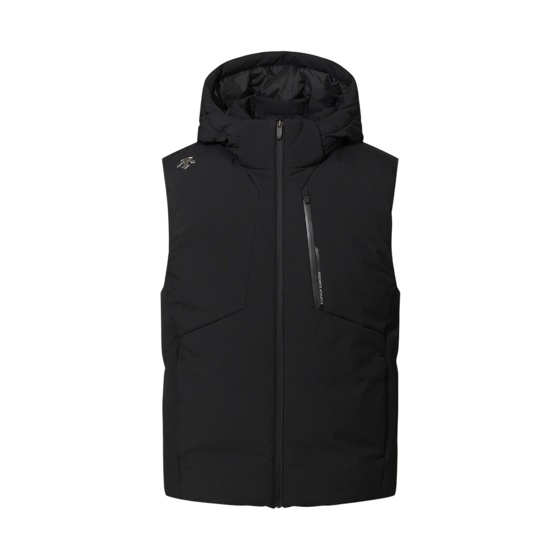 데상트 캐논 후드 디테처블 중경량 다운 베스트 블랙(Descente Canon Hood Detachable Medium Lightweight Down Vest Black)