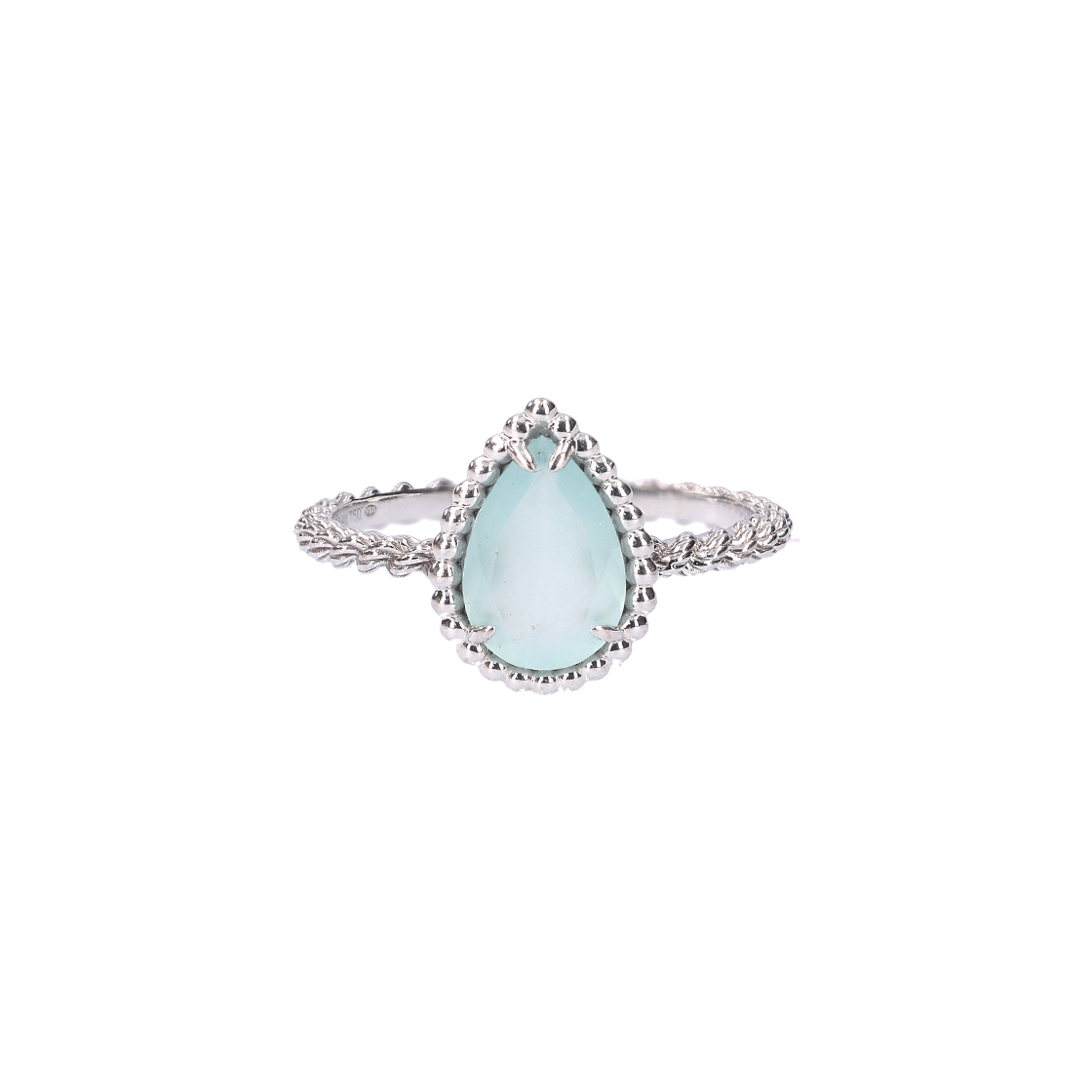 IT6OWOG7MN56 Boucheron Serpent Boheme Ring 18K White Gold & Mint Blue