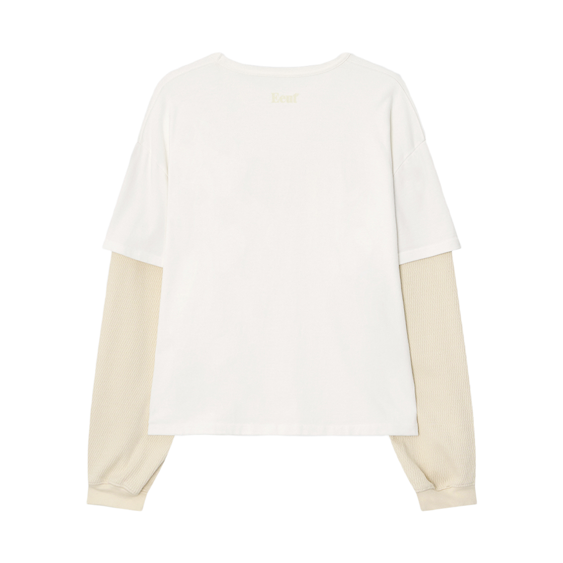 이우트  와플 레이어드 슬리브 티셔츠 화이트(EEUT Waffle Layered Sleeve T-Shirt White) - 2