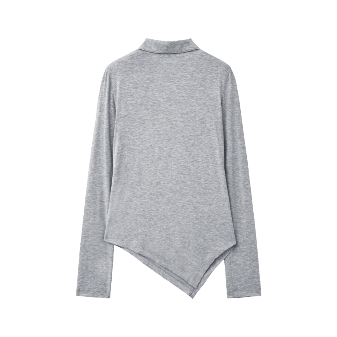 인사일런스우먼 카울 헨리넥 롱슬리브 멜란지 그레이(INSILENCE WOMEN Cowl Henley-Neck Long-Sleeve MELANGE GREY) - 2