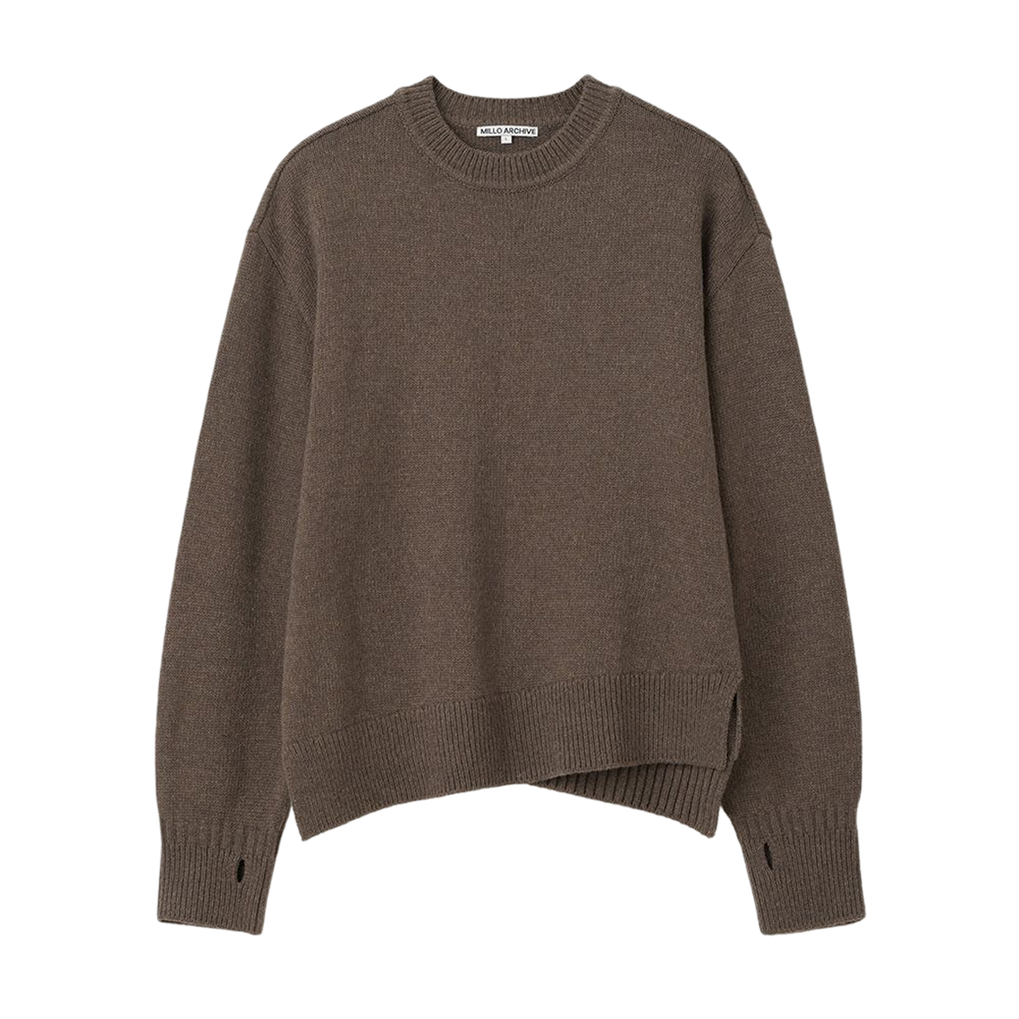ML932MEB milloarchive Offset Slash Knit Melange Brown