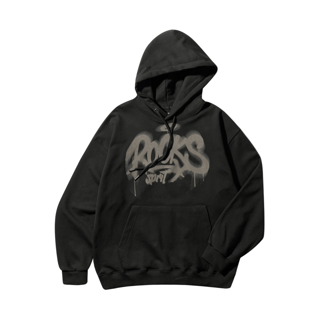 JIHD6901_black_29 EZKATON Rocks Heavy Cotton Hoodie Black JIHD6901
