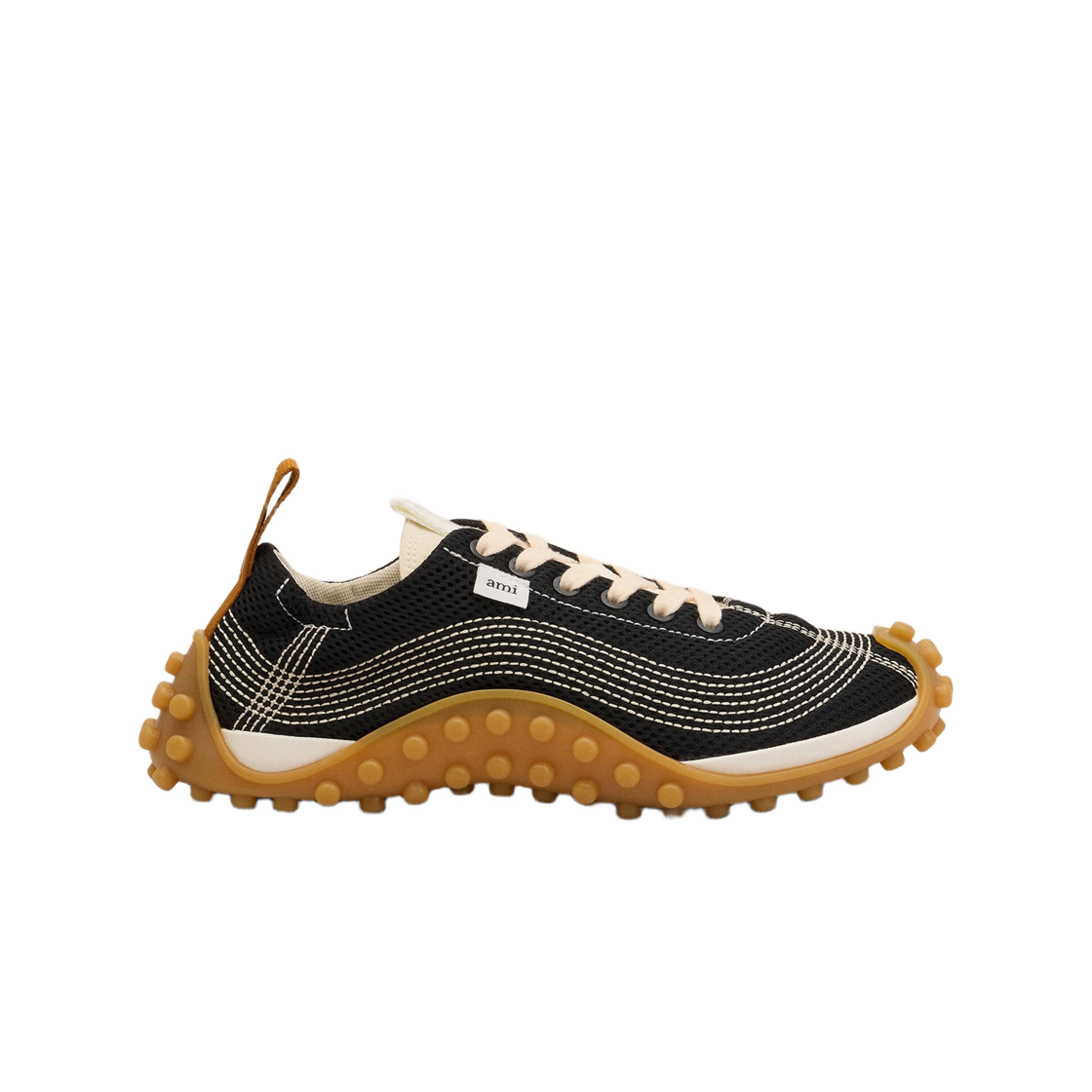 USN505-AW0003-044 AMI Mirage Mesh Sneakers Noir Ivory