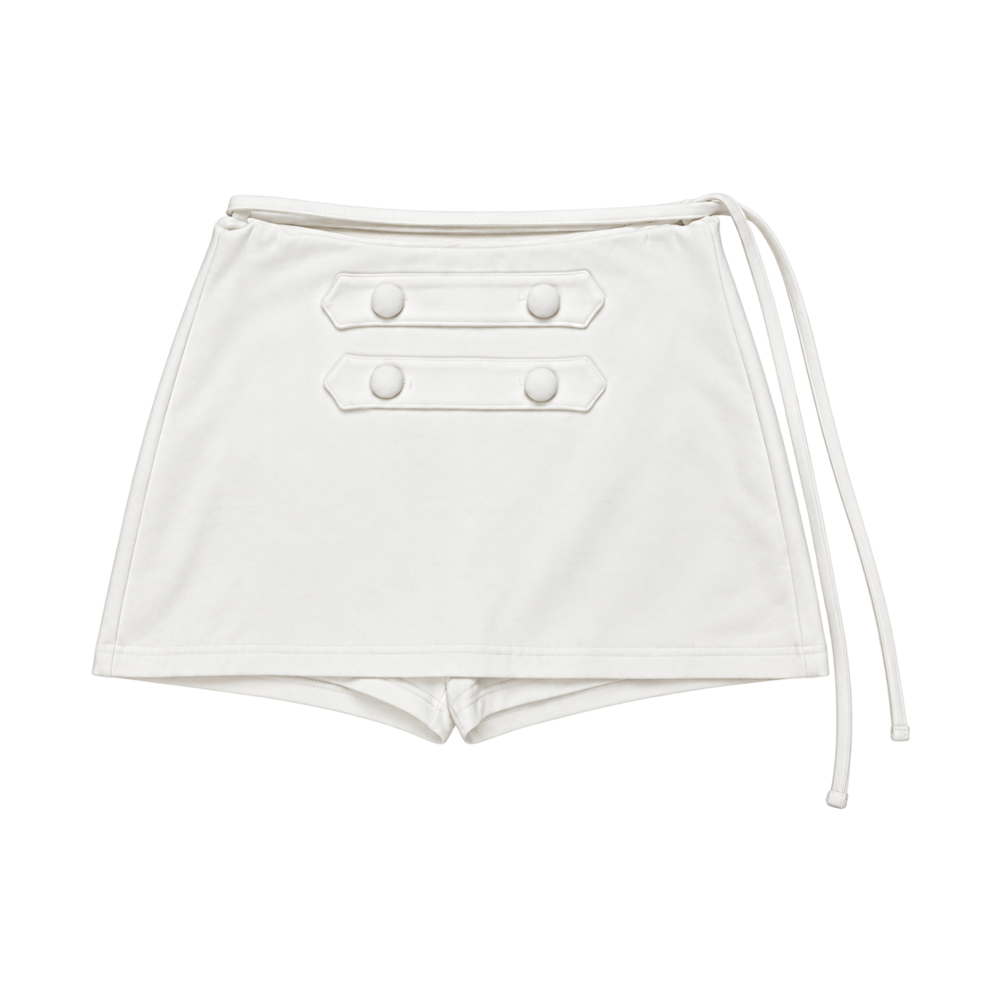 DD26FW-PS01-IV (926968) DAWNDOWN Double-Button Strap Pantskirt -  Ivory
