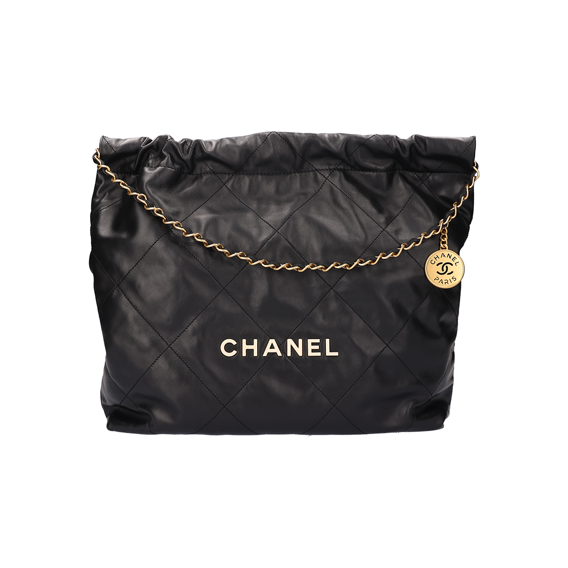 ITK3U32QUEE7 Chanel Medium Handbag in Shiny Calfskin & Black