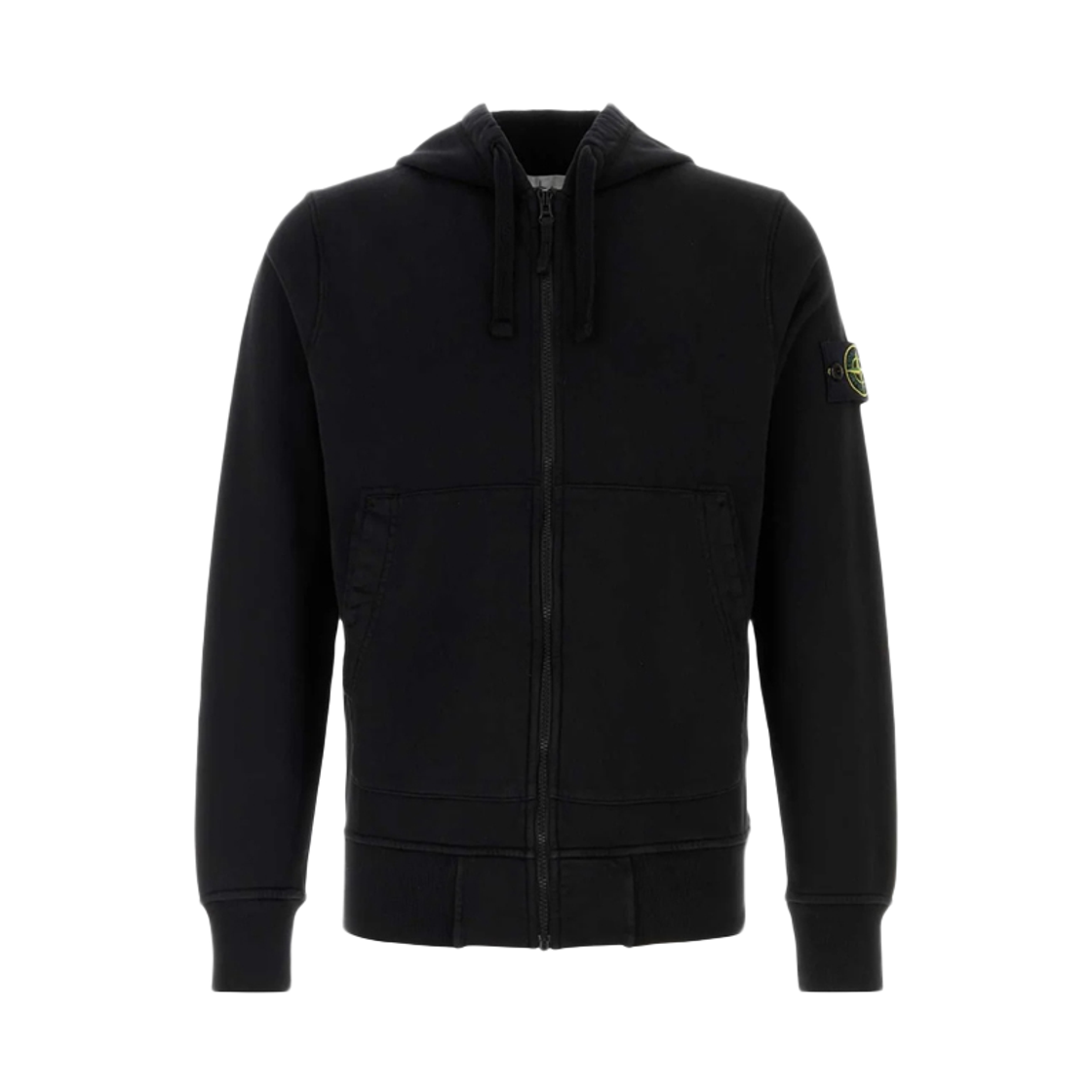 L2S15 6100061 S0051 V0029 [20% 쿠폰] Stone Island Patch Organic Cotton Hooded Zip-up Black - 26FW