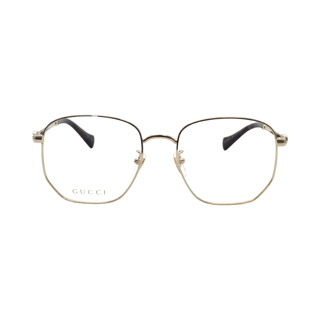 GG1420OK-001 (W) Gucci Square Frame Metal Eyeglasses Gold