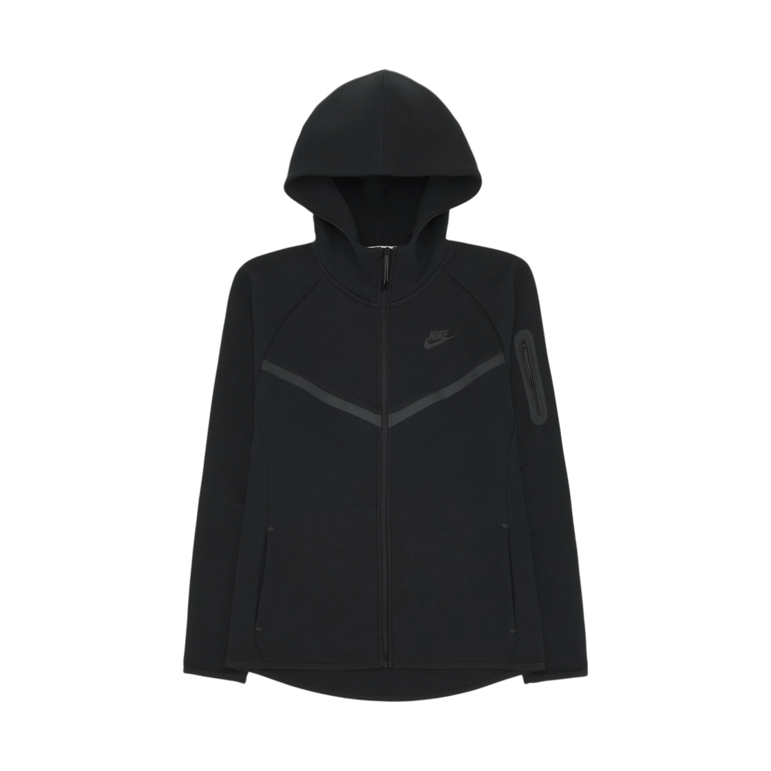 (W) 나이키 NSW 테크 플리스 윈드러너 풀 집 후드 블랙 - 아시아((W) Nike NSW Tech Fleece Windrunner Full Zip Hoodie Black - Asia) - 1