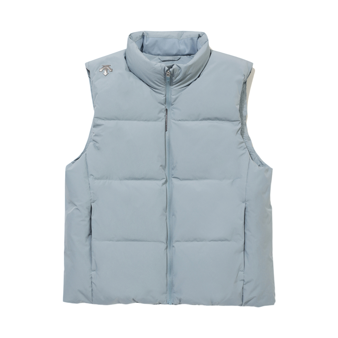 데상트 에센셜 숏 푸퍼 컴포트핏 다운 베스트 스카이 블루(Descente Essential Short Puffer Comfort Fit Down Vest Sky Blue)