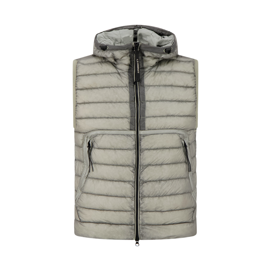21CMVE014A 110416A 936 [20% 쿠폰] C.P. Company Goggle Lens DD Shell Hooded Lightweight Down Vest Flint Grey - 26FW