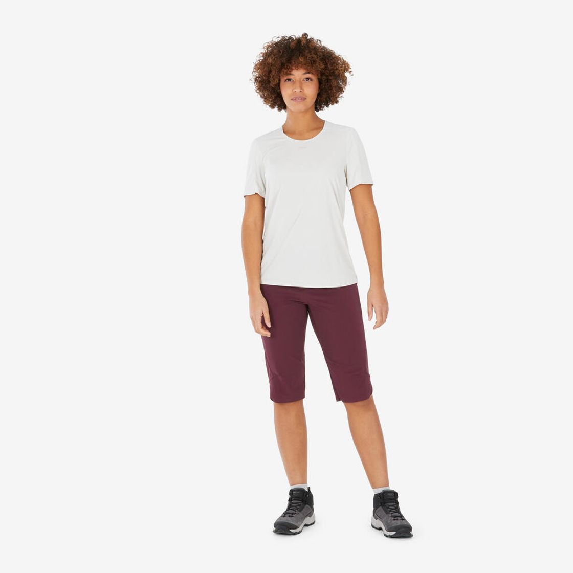 데카트론 여성 경량 등산 반팔 티 MH500 펄 베이지(Decathlon Women's Lightweight Short-Sleeve Hiking T-Shirt MH500 Pearl Beige) - 7