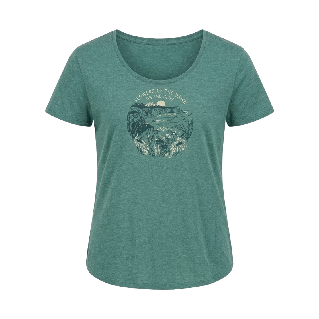 데카트론 여성 하이킹 반팔 티 NH500 애쉬 그린(Decathlon Women's Short-Sleeve Hiking T-Shirt NH500 Ash Green) - 1