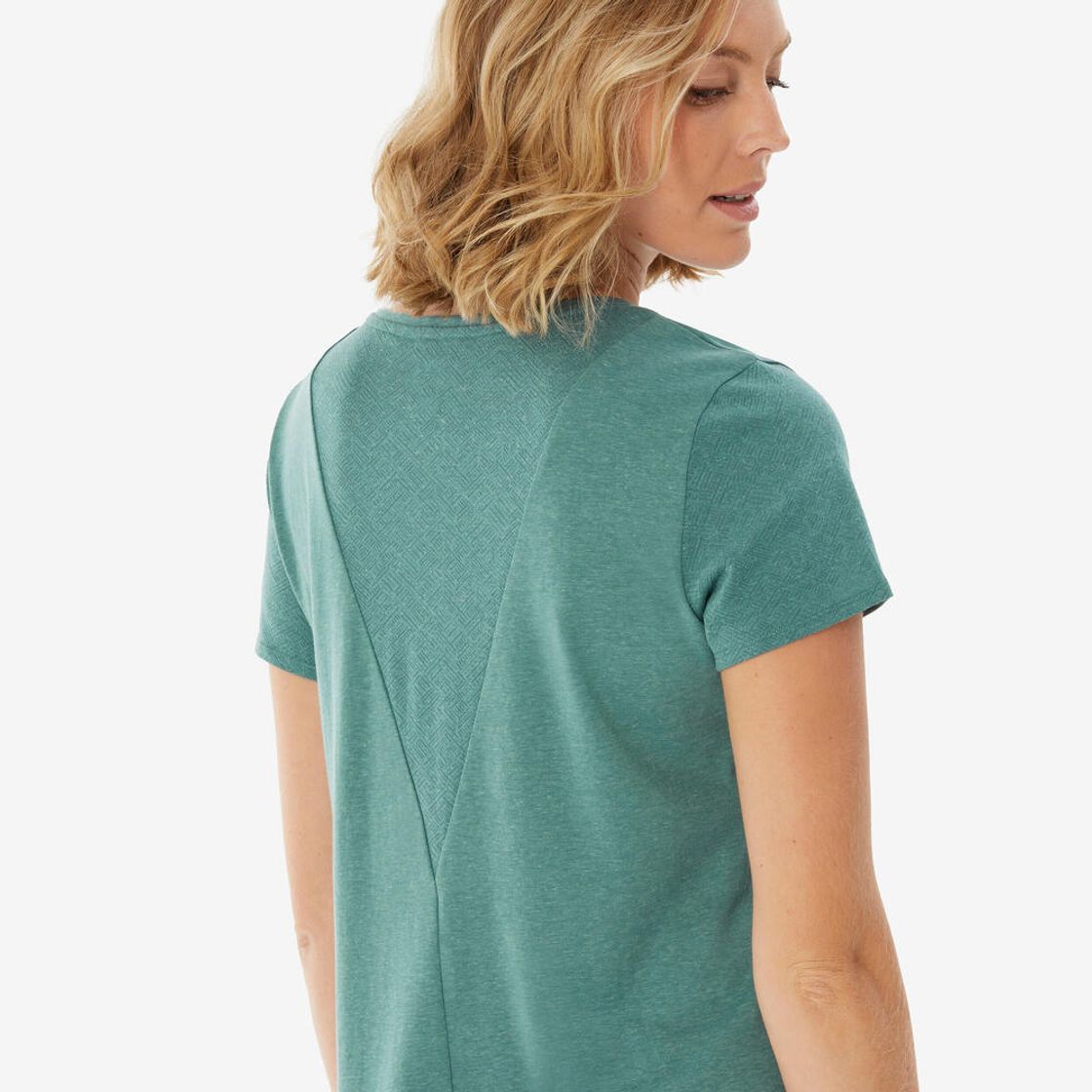 데카트론 여성 하이킹 반팔 티 NH500 애쉬 그린(Decathlon Women's Short-Sleeve Hiking T-Shirt NH500 Ash Green) - 4