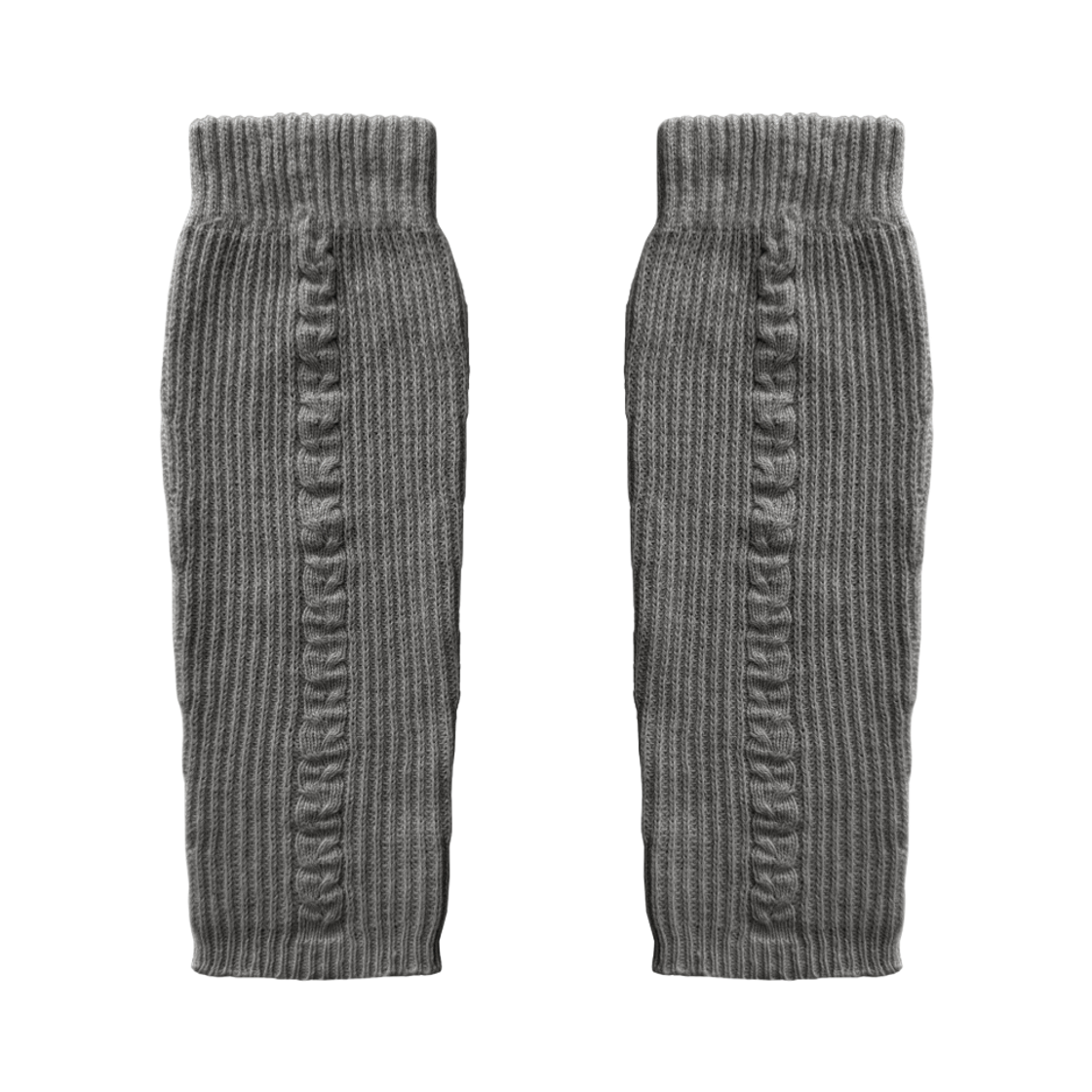26AWMAAC04MG Juukiff Cable Leg Warmer In Mixed Wool Melange Grey