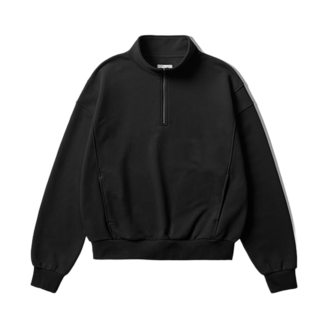 ISMT6923_black_29 EZKATON Crop Ridge Half Neck Sweatshirt Black ISMT6923