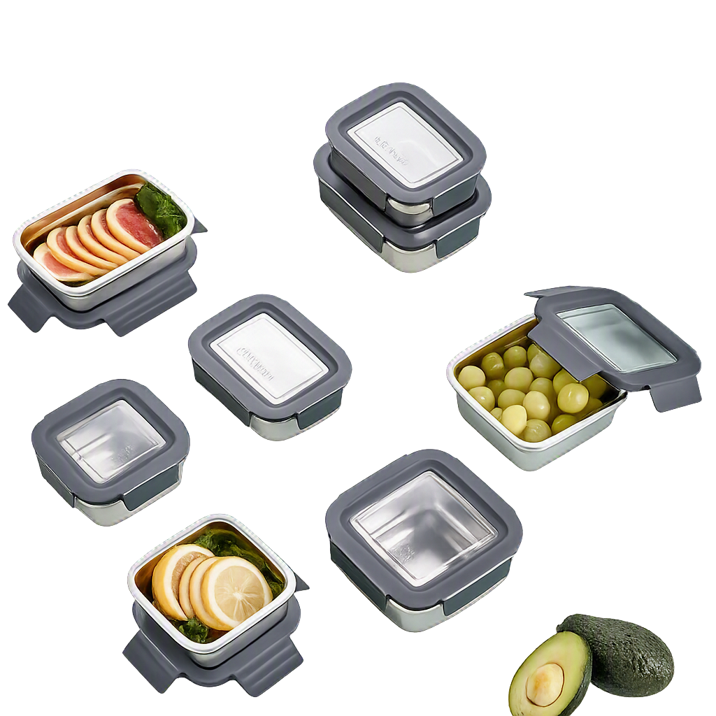 코렐 코디네이츠 스텐 밀폐용기 혼합 8종(Corelle Coordinates Stainless Steel Airtight Container Mixed Set (8‑Piece Set))
