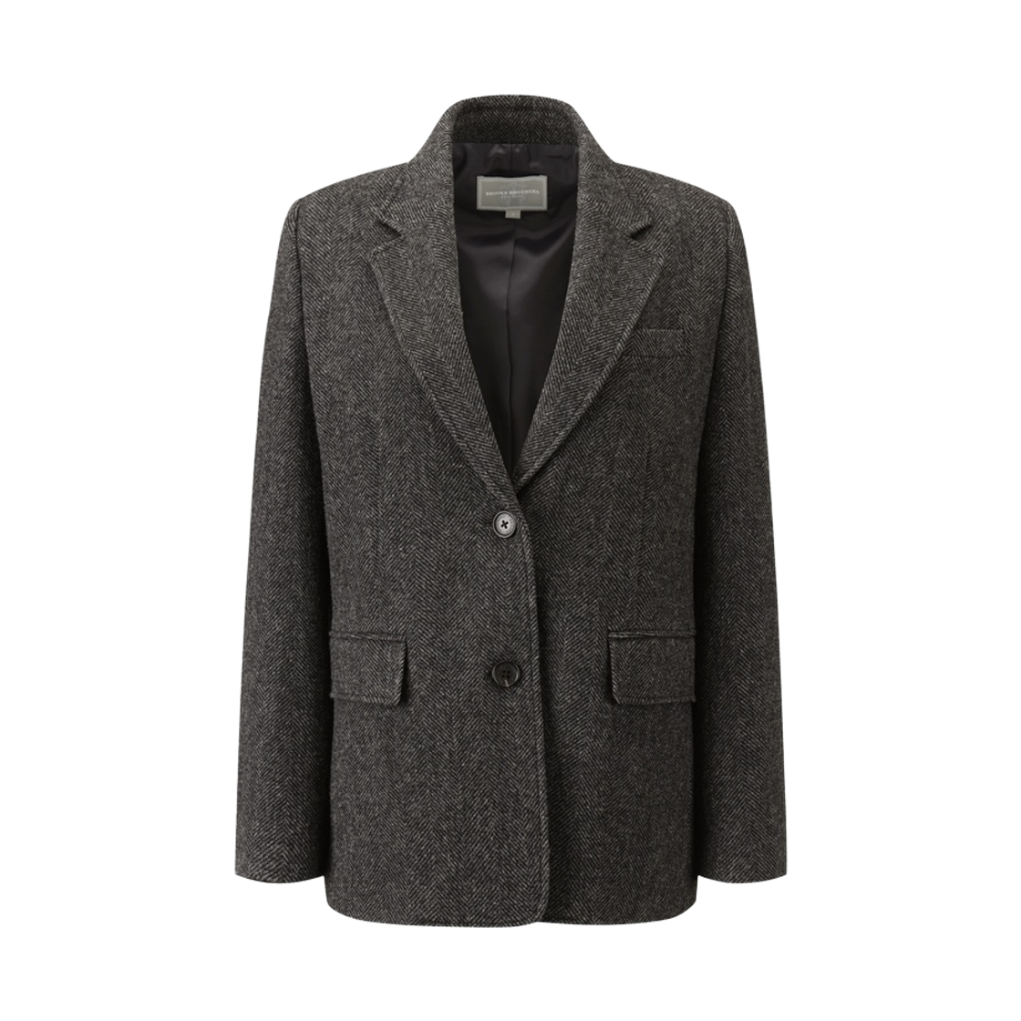 BBJSWBG401-ZCC BrooksBrothers Women's Wool Herringbone Jacket Charcoal
