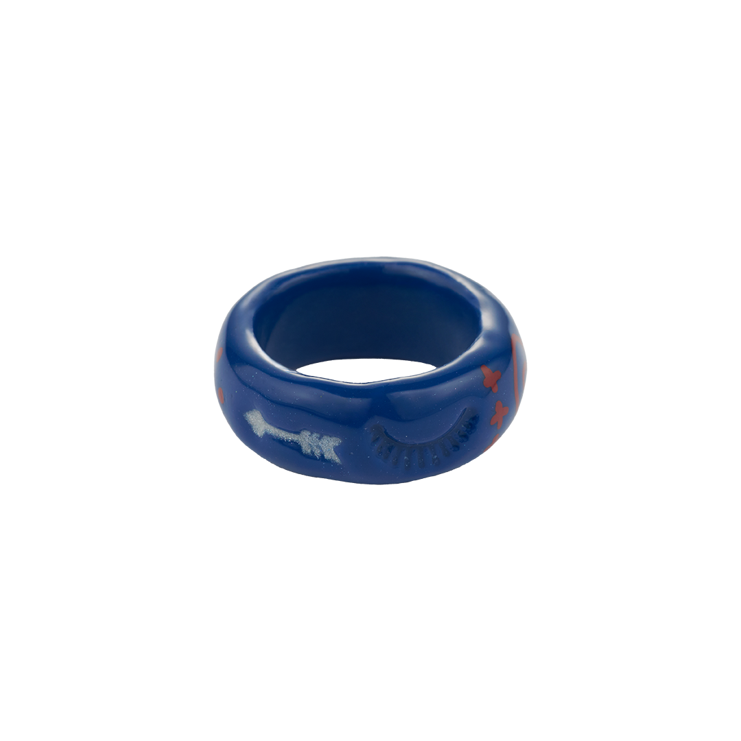 엔프프 두들 볼드 링 네이비(Nff Doodle Bold Ring Navy) - 2