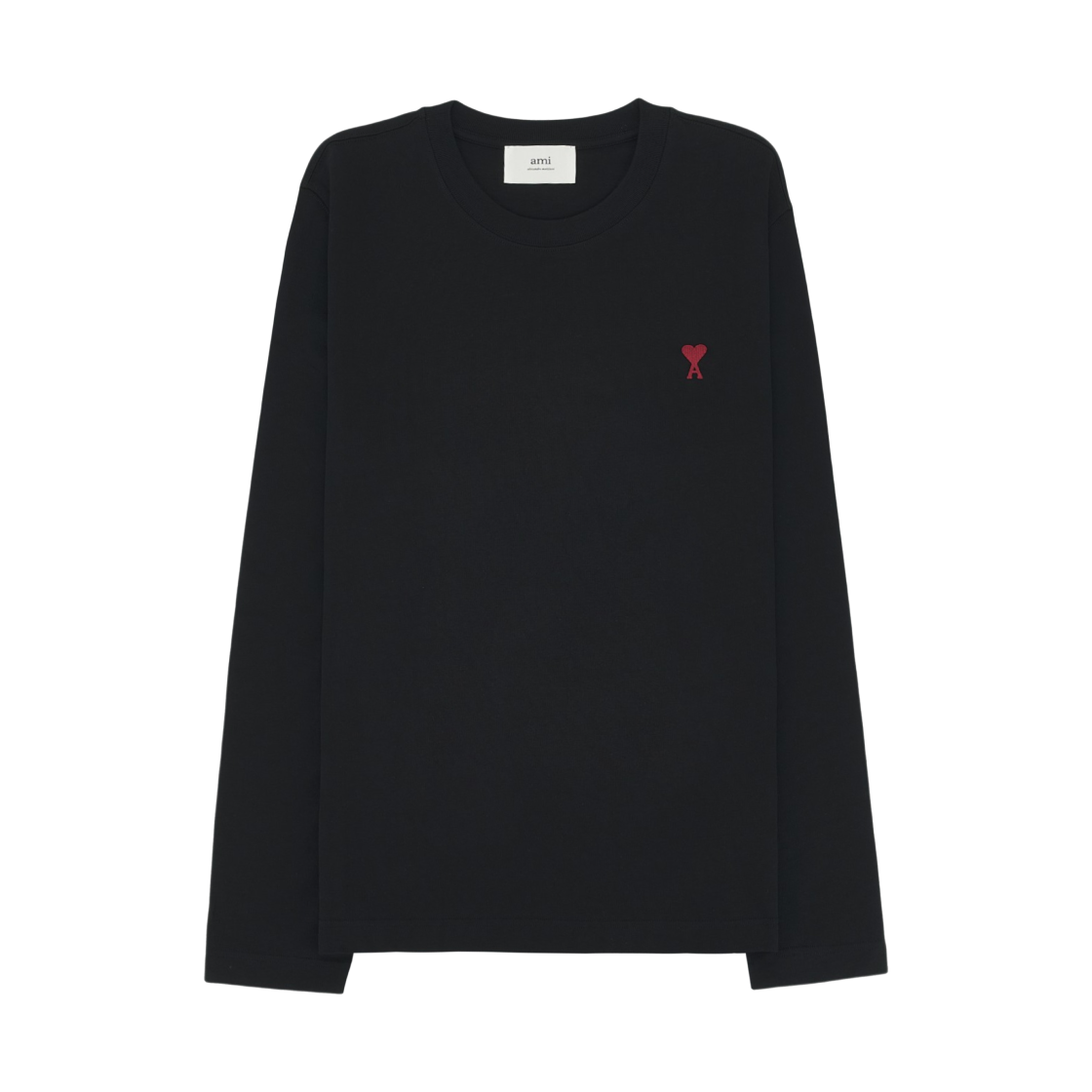 아미 스몰 하트 로고 롱슬리브 티셔츠 블랙(AMI de Coeur Long Sleeves T-Shirt Black)