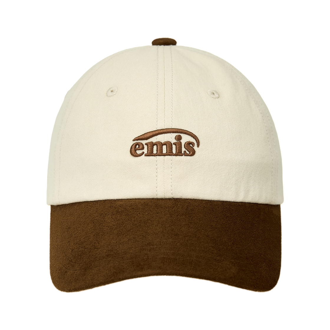 - Emis Small Logo Suede Brim Ball Cap Beige