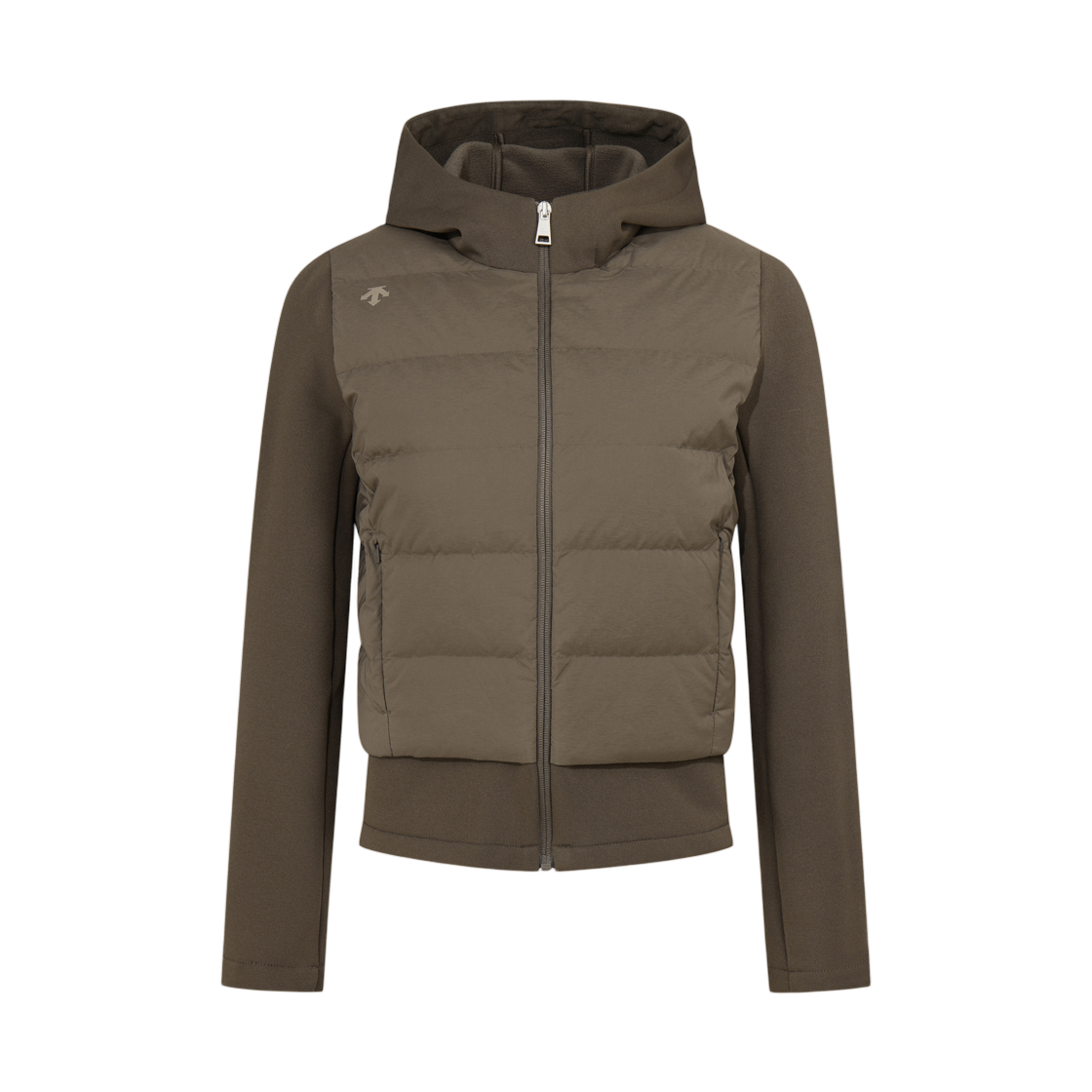 (W) 데상트 경량 기모 덕다운 하이브리드 자켓 다크 브라운((W) Descente Lightweight Fleece-Lined Duck Down Hybrid Jacket Dark Brown)
