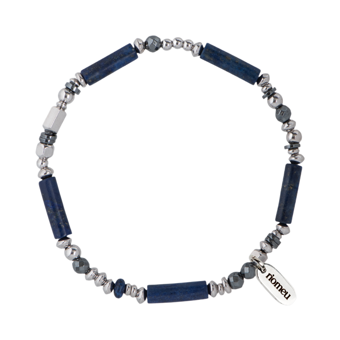 RioAB054 Riomeu Long Drop Bar Bracelet 4mm_Navy